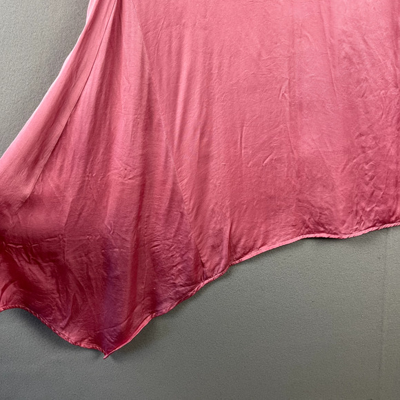 Zara Satin Slip Dress Womens Small Pink Asymmetrical Flowy Feminine Y2k - Picture 10 of 13